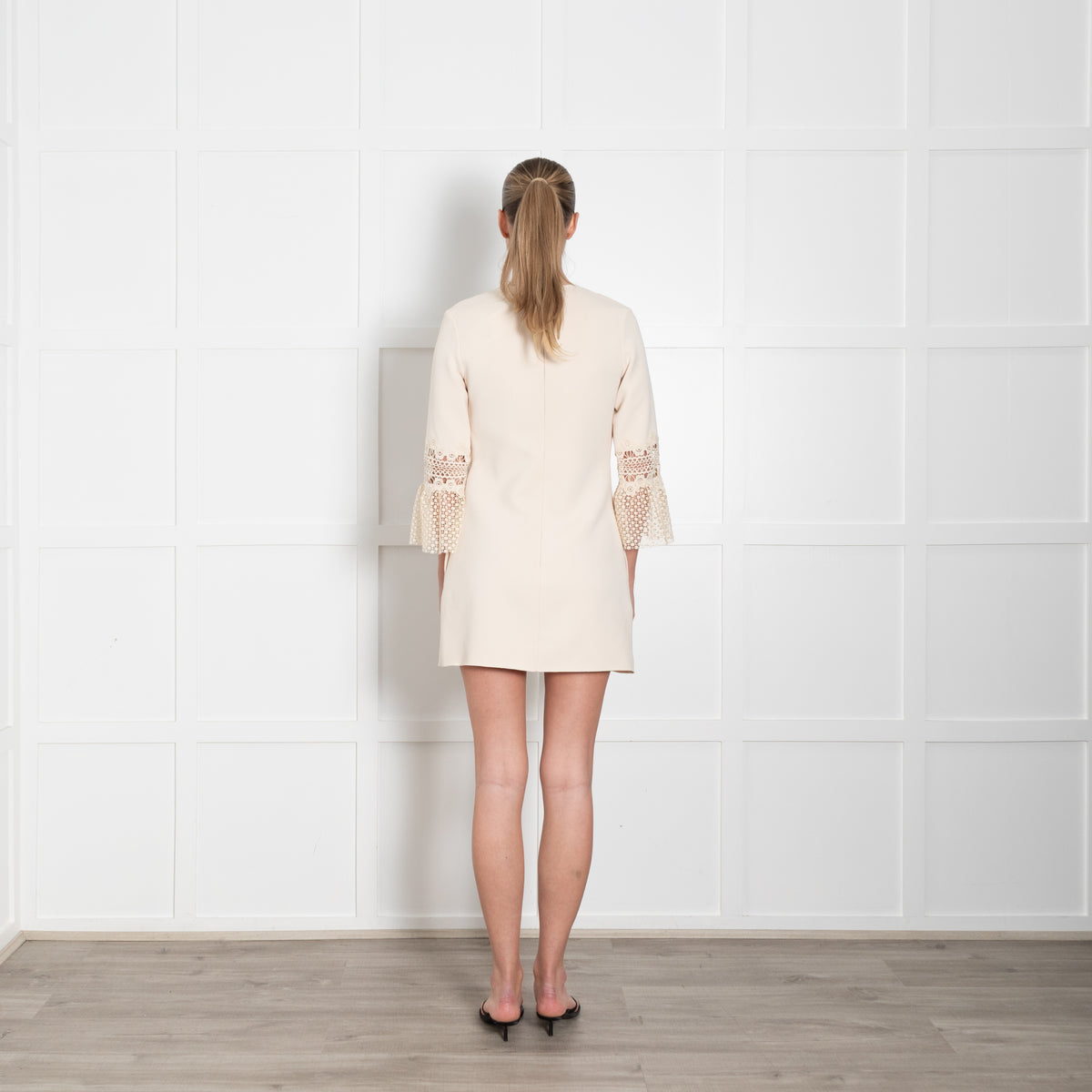 Self Portrait Nude Lace Detail Mini Dress