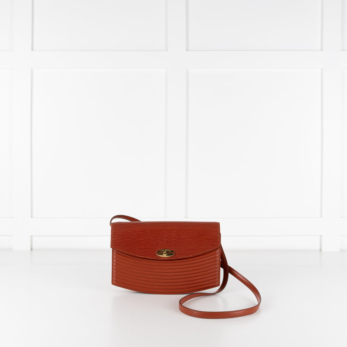 Preloved Louis Vuitton Vintage Epi Prebourg Leather Kenya Brown 36 on white background in phoenix style shop. 