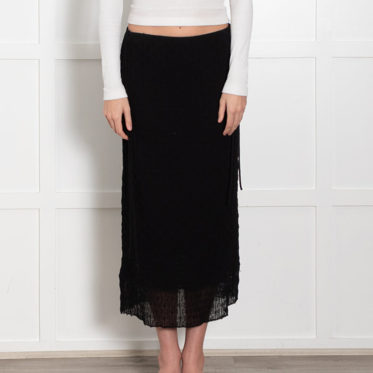 Bimba Y Lola Black Long Straight Skirt