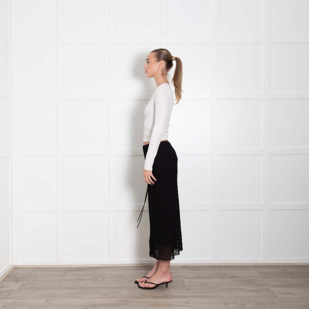 Bimba Y Lola Black Long Straight Skirt