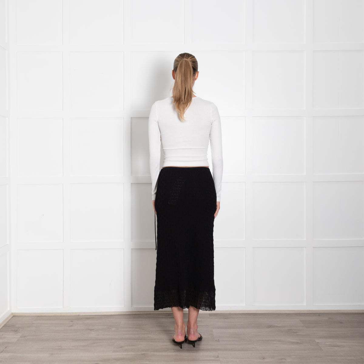 Bimba Y Lola Black Long Straight Skirt