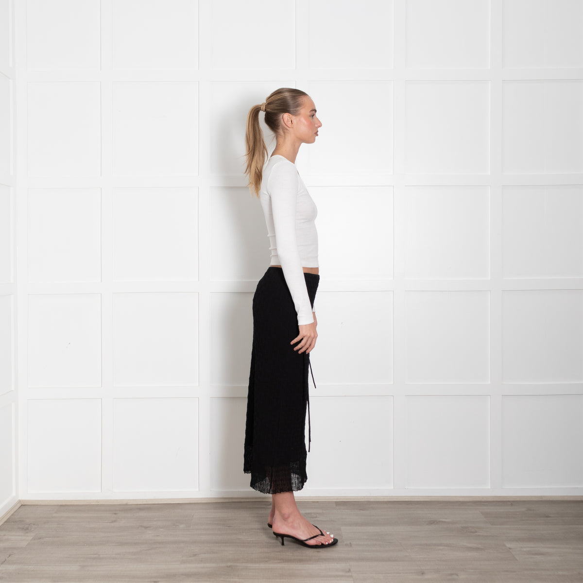 Bimba Y Lola Black Long Straight Skirt