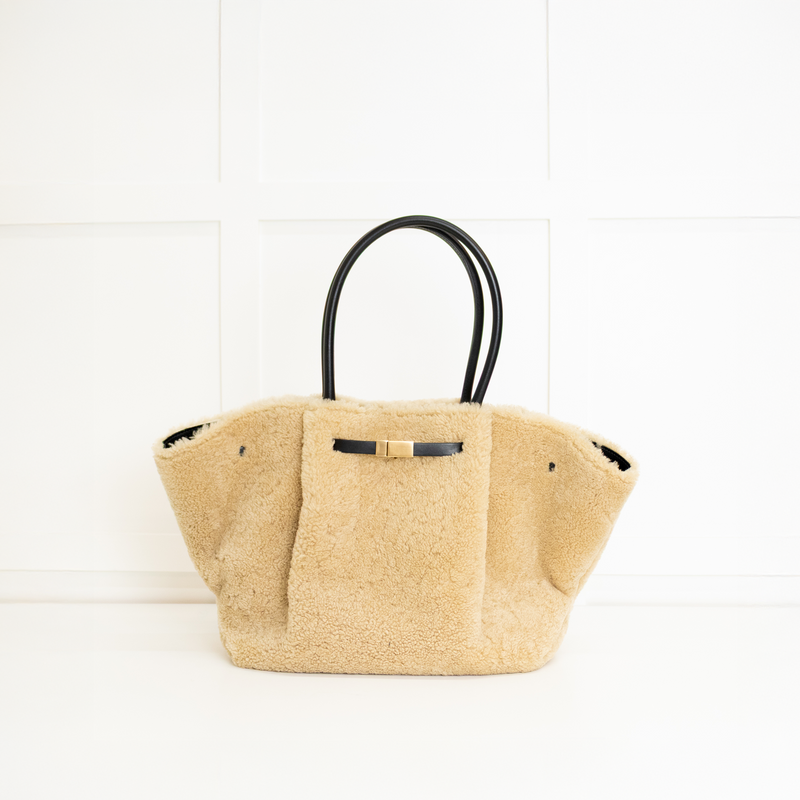 Demellier New York Shearling Beige/Black Tote