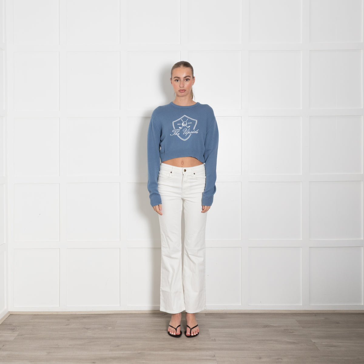 The Upside Blue Karlie Knit Cropped Jumper