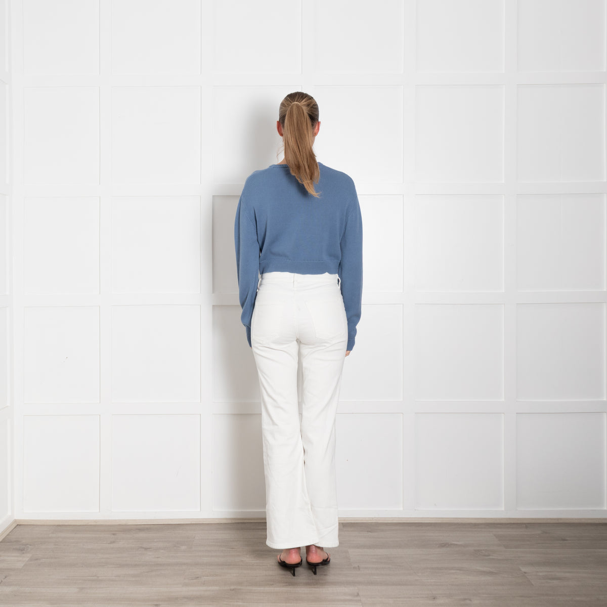 The Upside Blue Karlie Knit Cropped Jumper
