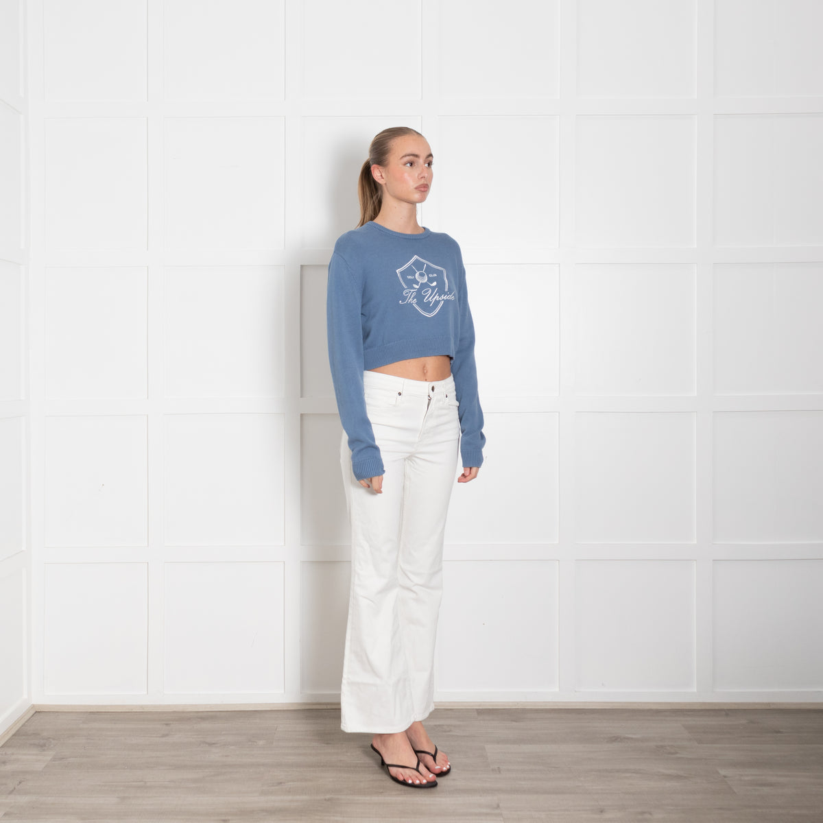 The Upside Blue Karlie Knit Cropped Jumper