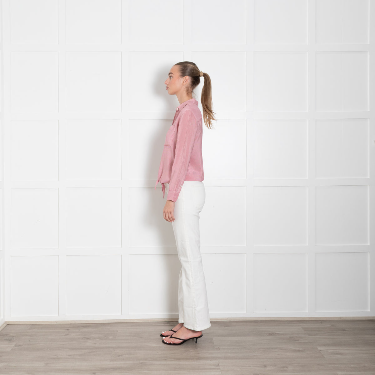 Equipment Red And White Stripe Silk Shirt