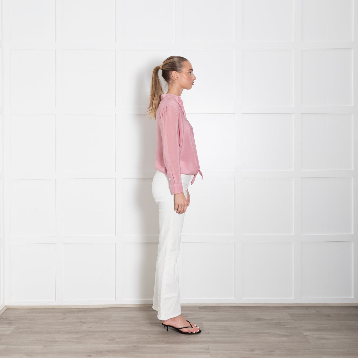 Equipment Red And White Stripe Silk Shirt