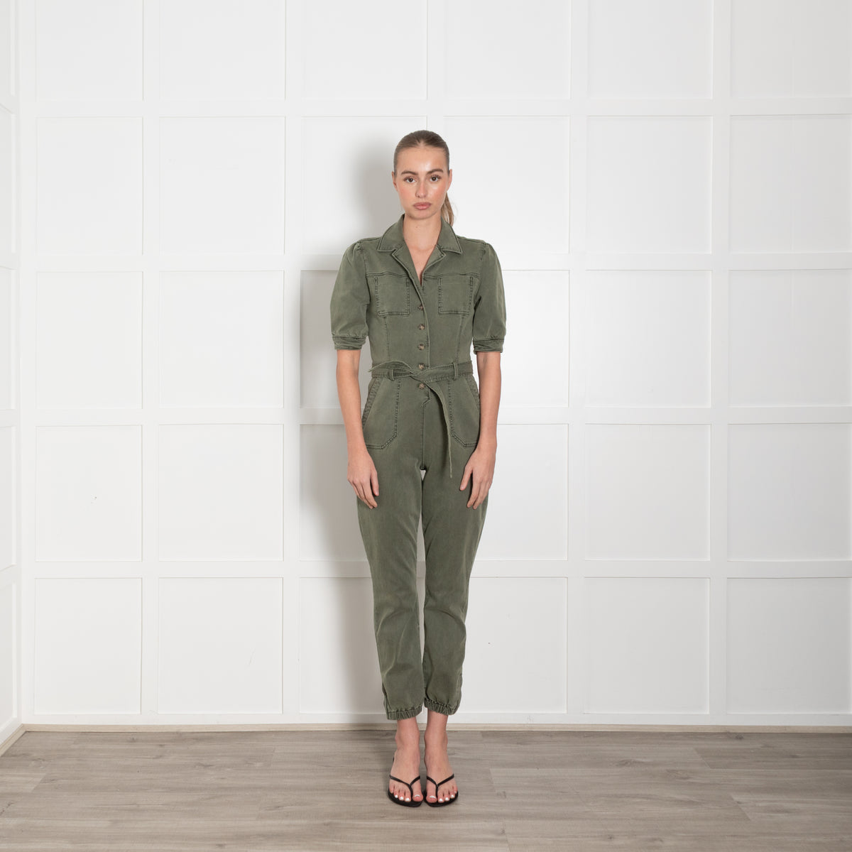 Paige Khaki Shortsleeve All in One