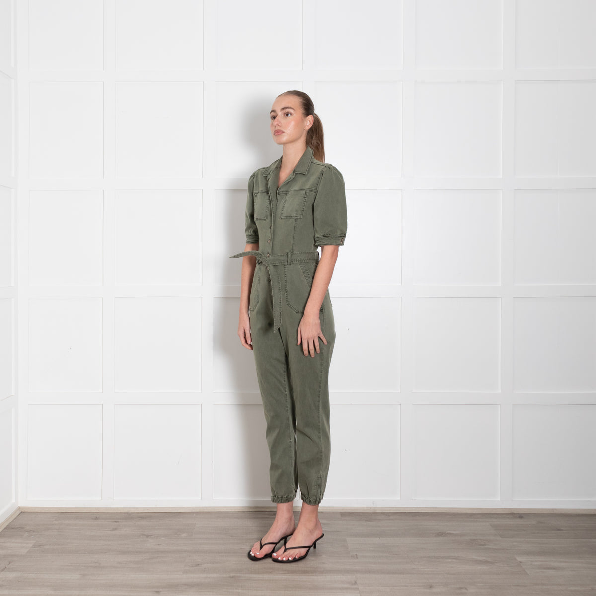 Paige Khaki Shortsleeve All in One