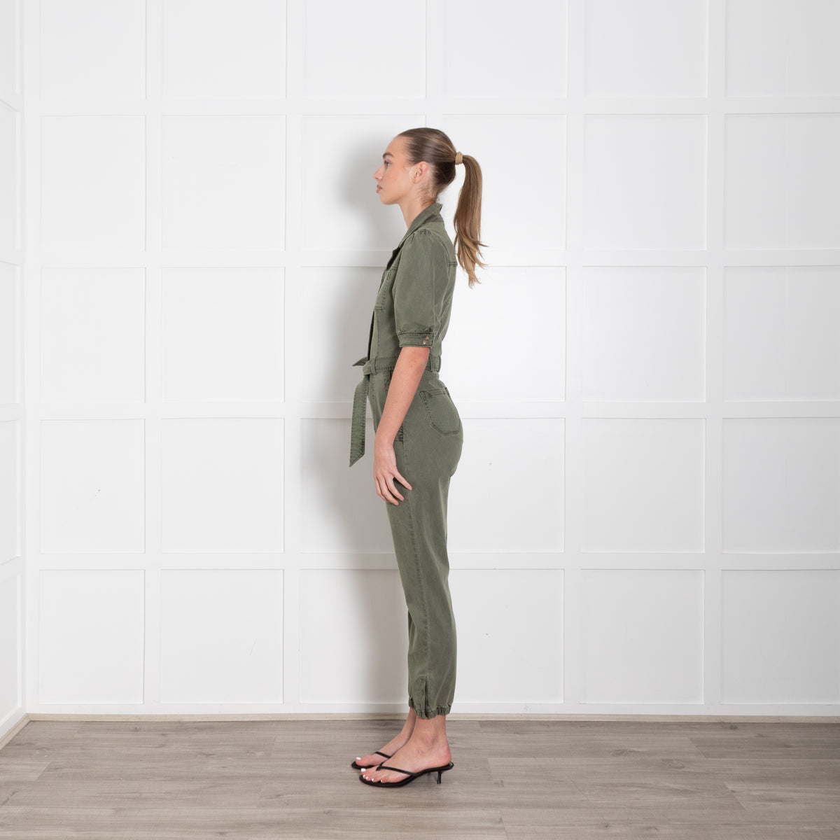 Paige Khaki Shortsleeve All in One