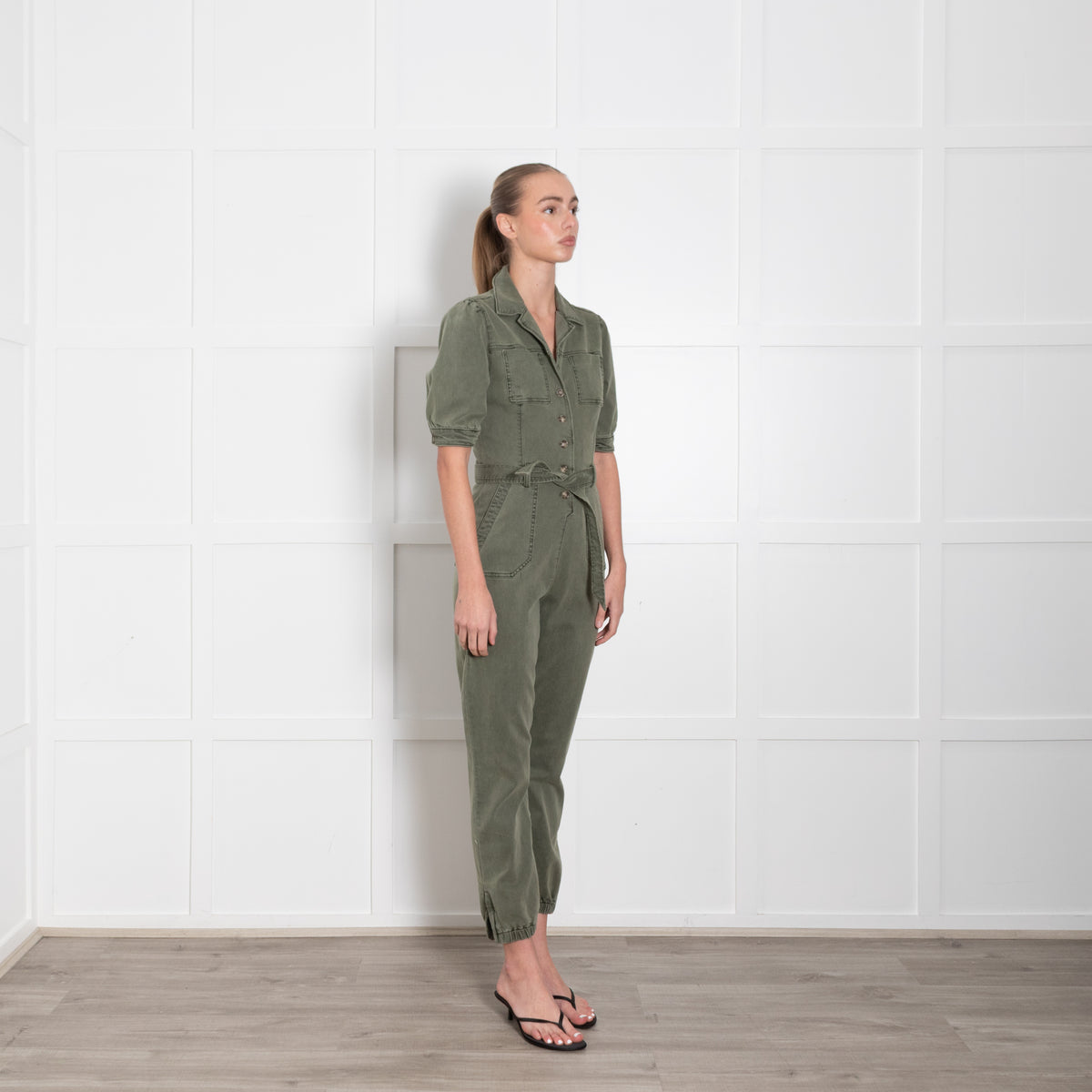 Paige Khaki Shortsleeve All in One