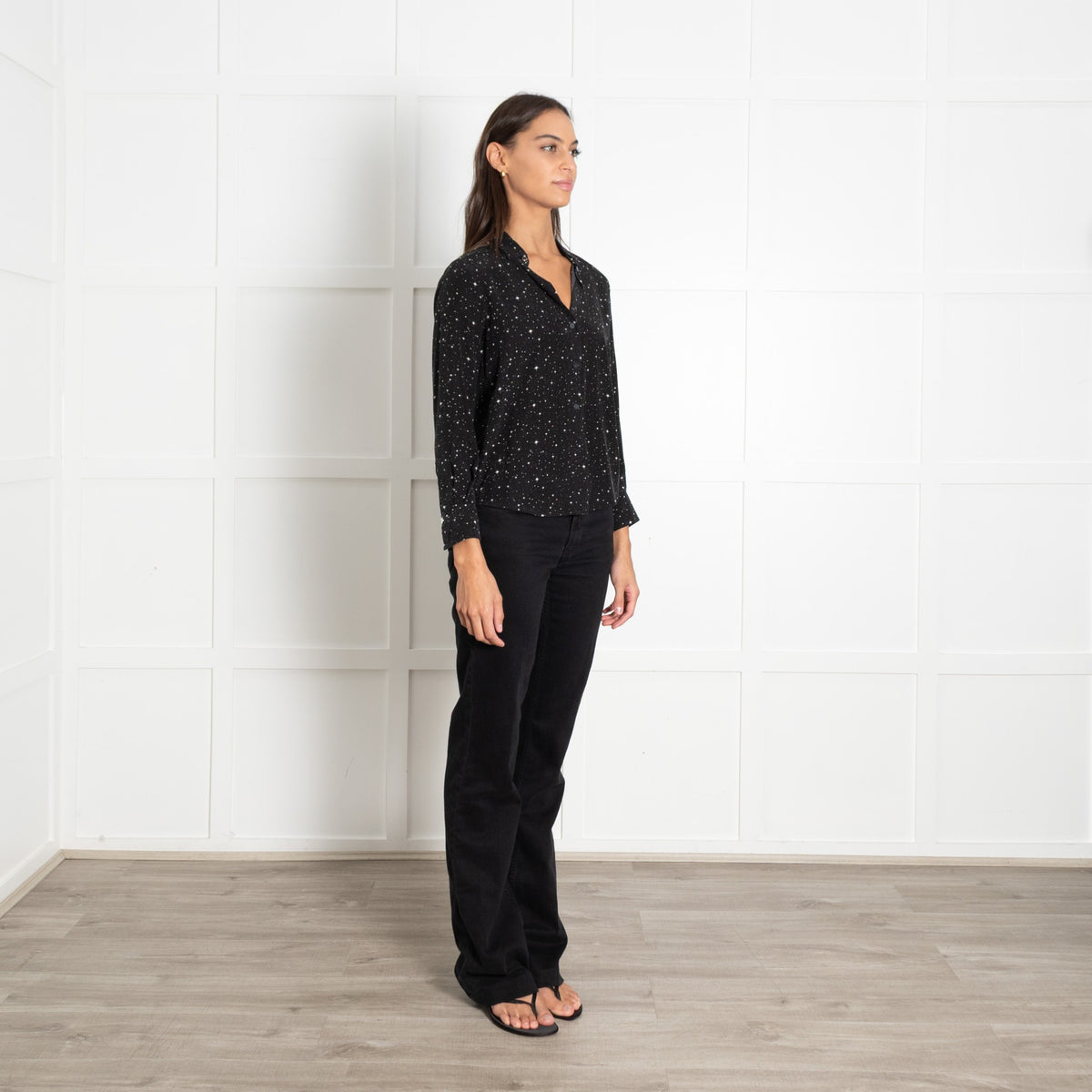 Academia Black Starry Print Shirt - Image 7