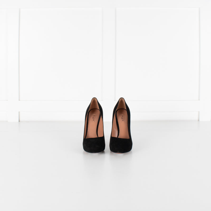 Alaïa Black Suede Heeled Pumps - Image 2
