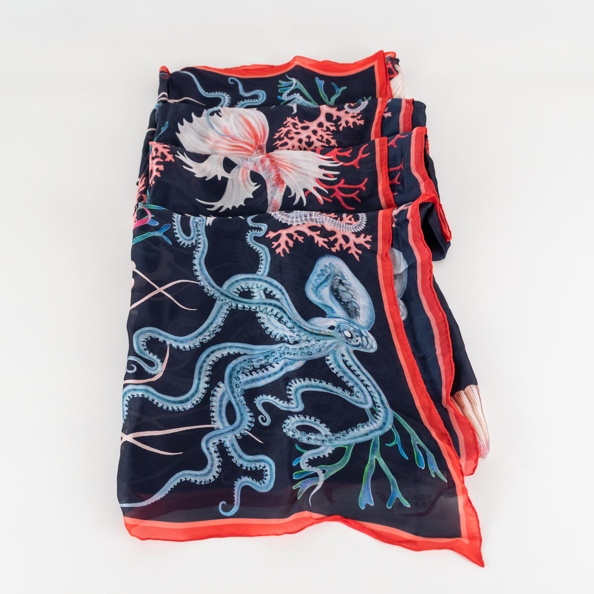 Alexander McQueen Silk Underwater Logo Scarf - Image 10