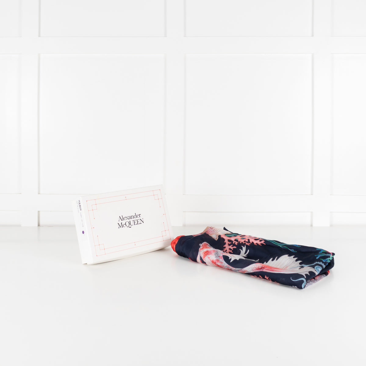 Alexander McQueen Silk Underwater Logo Scarf - Image 2