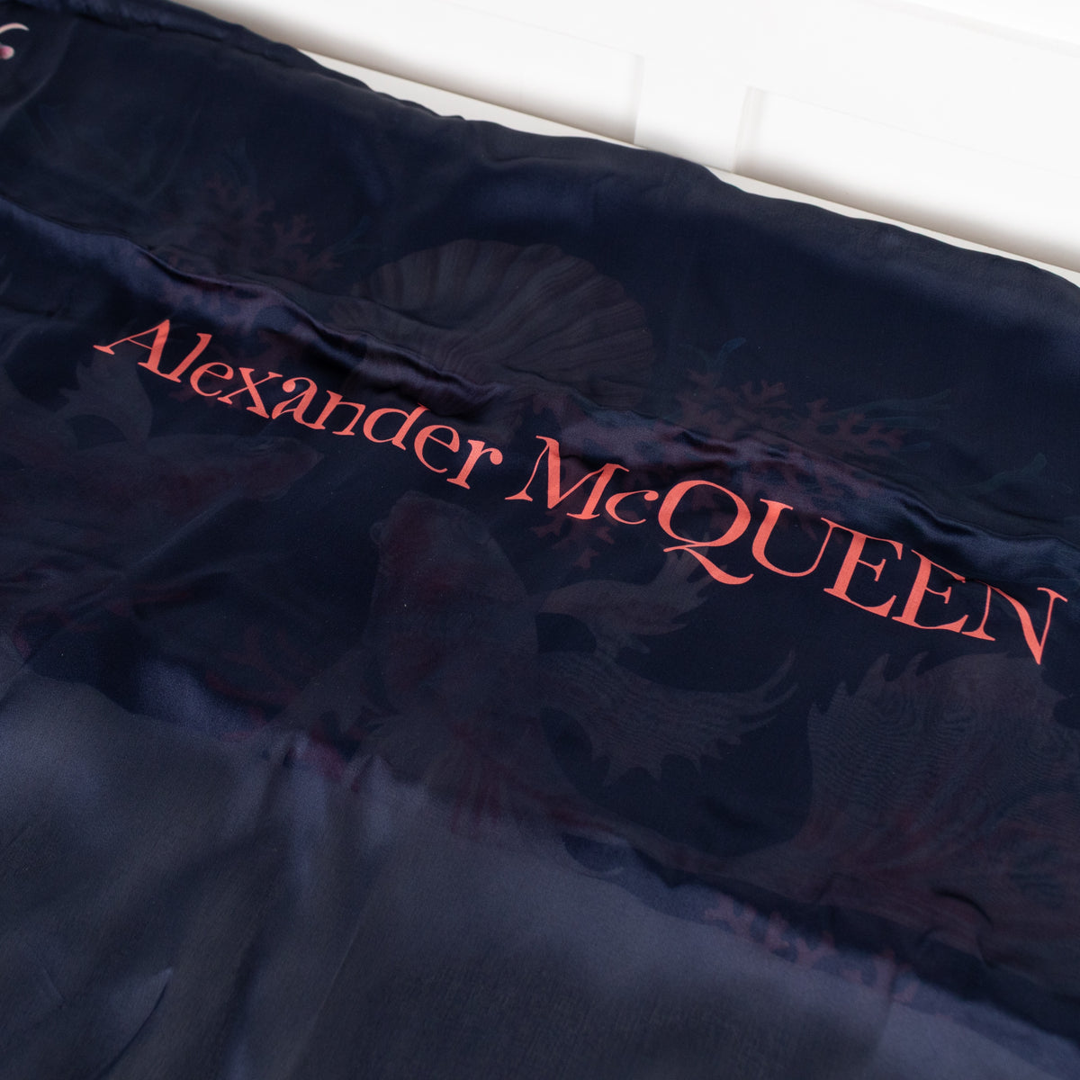 Alexander McQueen Silk Underwater Logo Scarf - Image 9