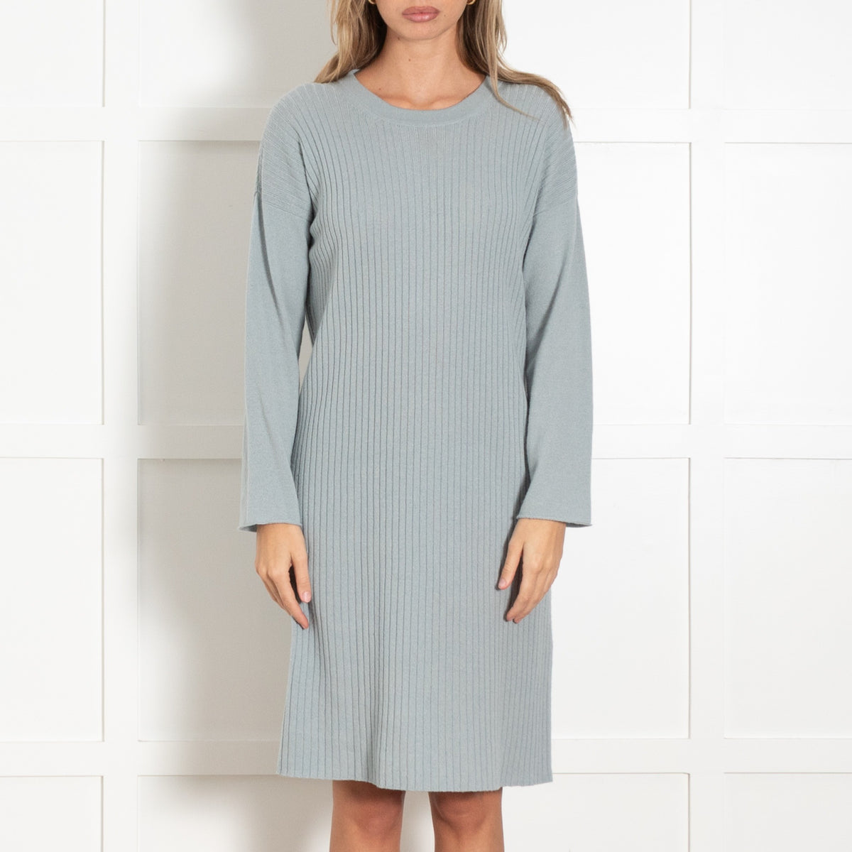Amina Bubinacci Pale Blue Cashmere Blend Knitted Dress - Image 2