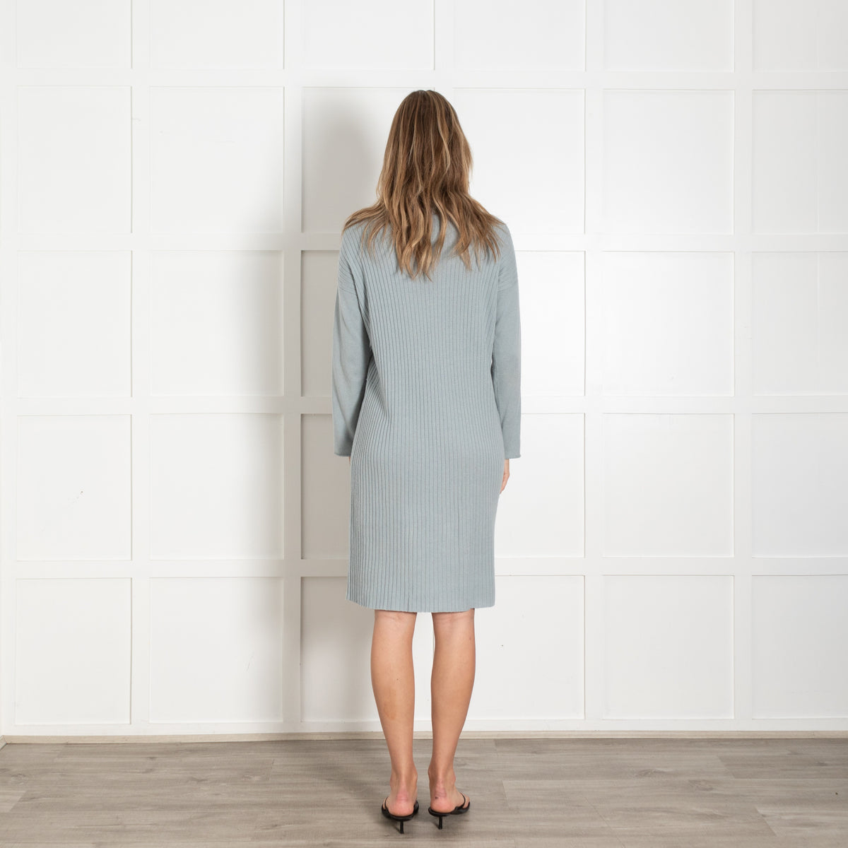 Amina Bubinacci Pale Blue Cashmere Blend Knitted Dress - Image 5