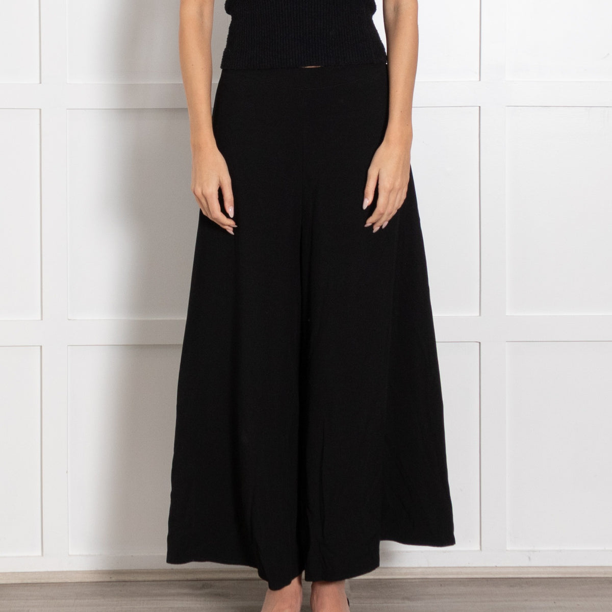 Amina Rubinacci Black Cashmere Blend Knitted Skirt - Image 2