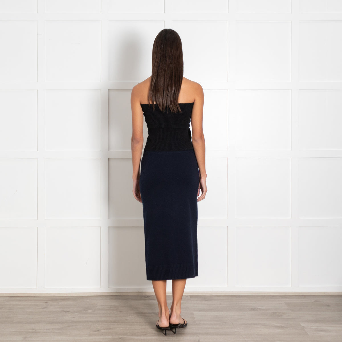 Amina Rubinacci Navy Lana Knitwear Pencil Skirt - Image 5