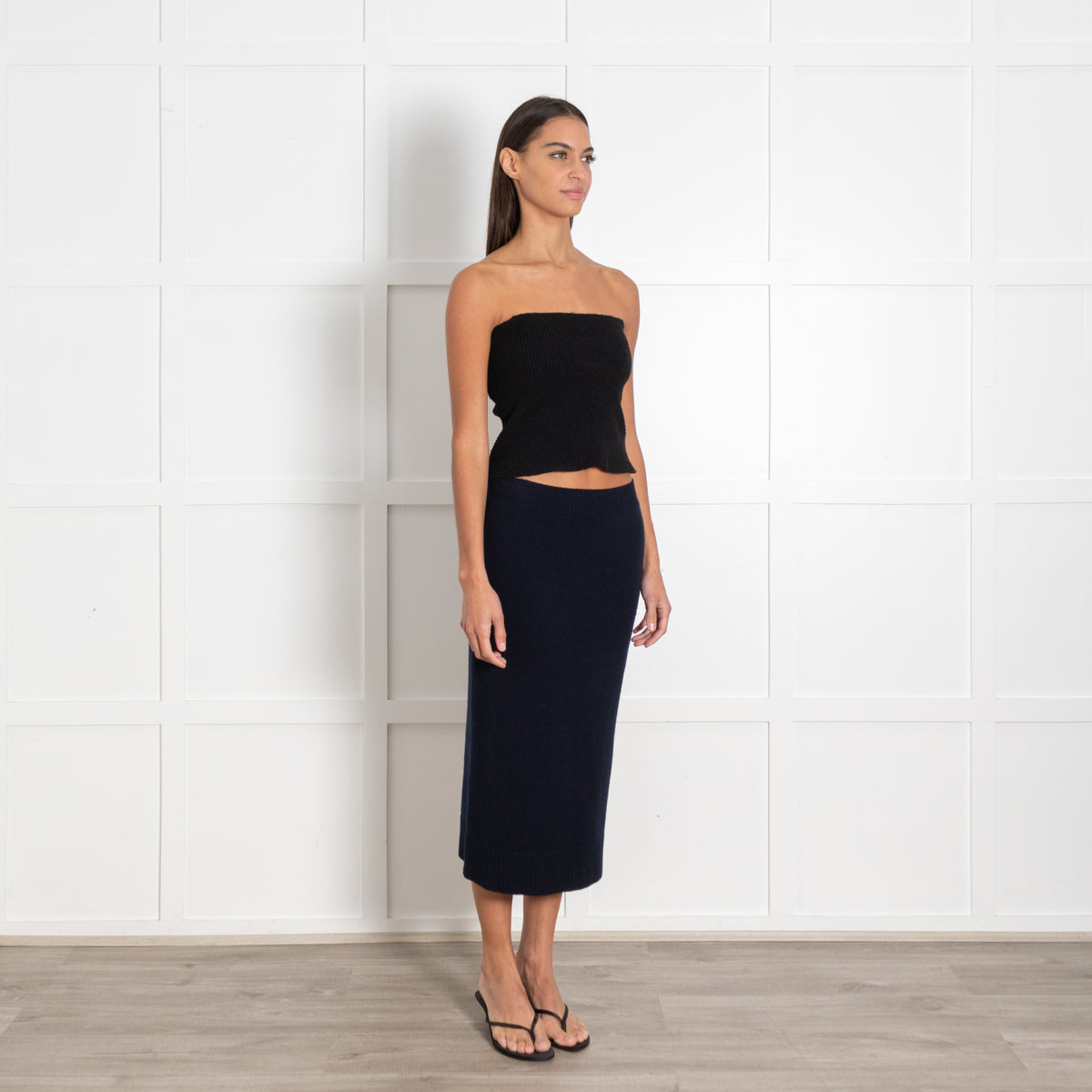 Amina Rubinacci Navy Lana Knitwear Pencil Skirt - Image 7