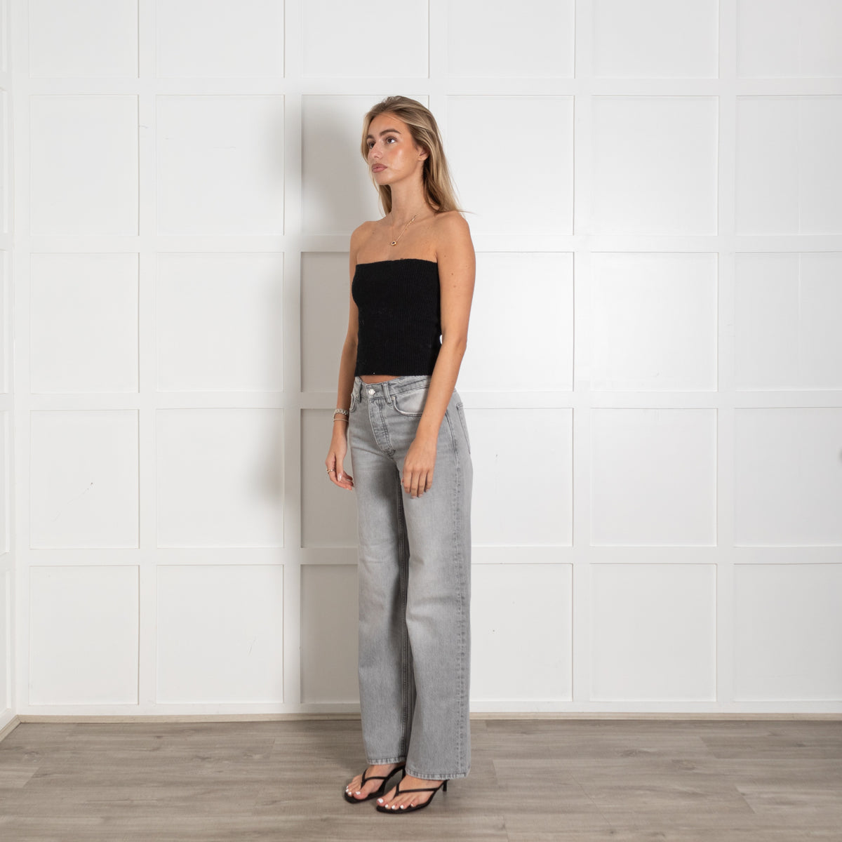 Grey Washed Five-Pocket Jeans - Image 3