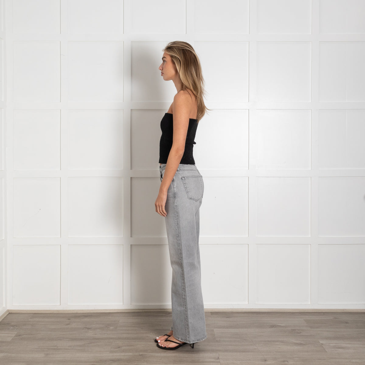 Grey Washed Five-Pocket Jeans - Image 4