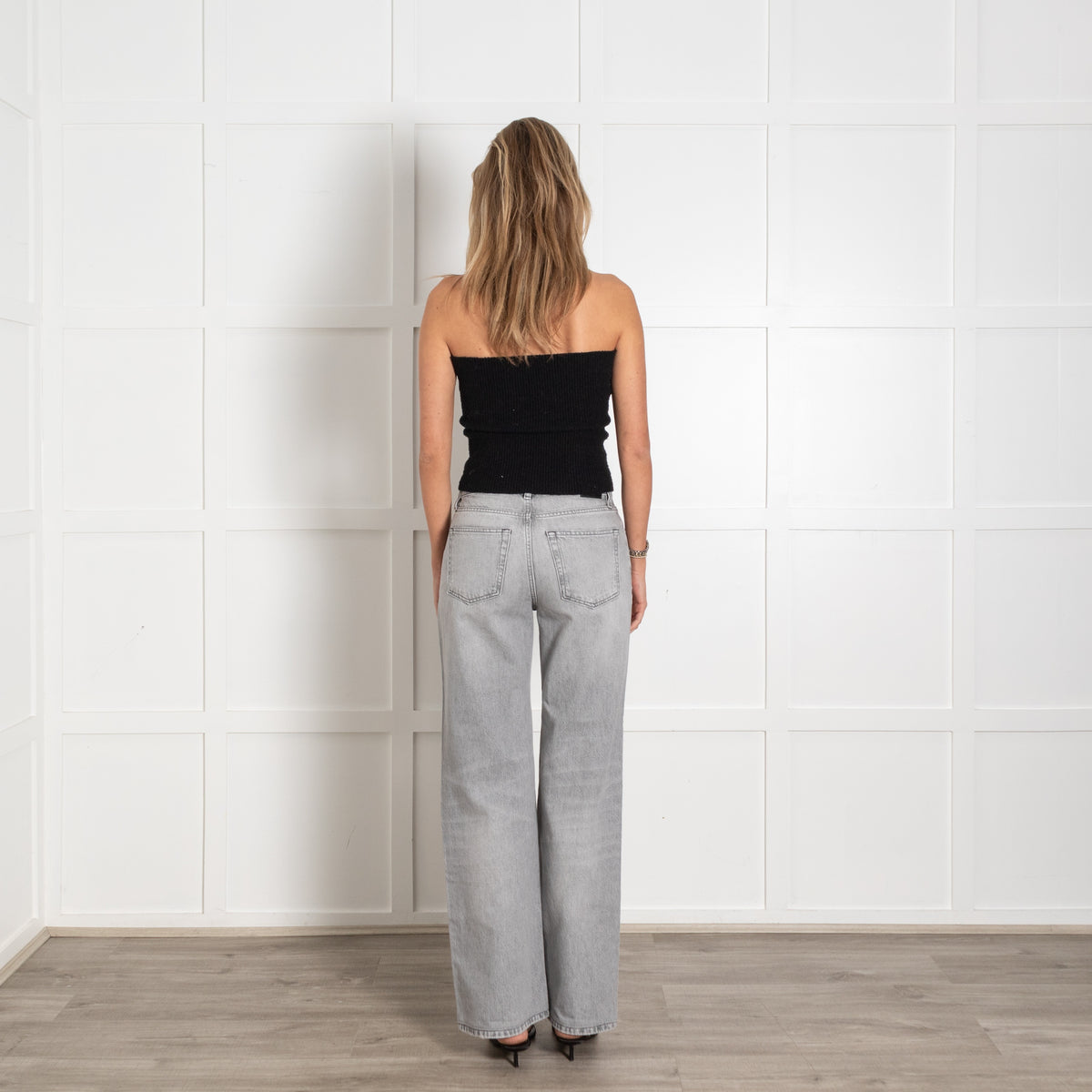 Grey Washed Five-Pocket Jeans - Image 5