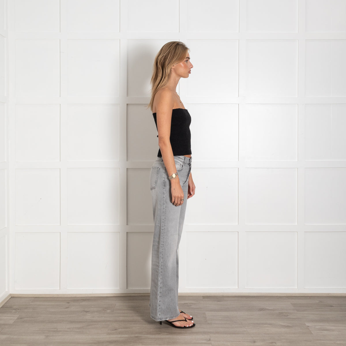 Grey Washed Five-Pocket Jeans - Image 6
