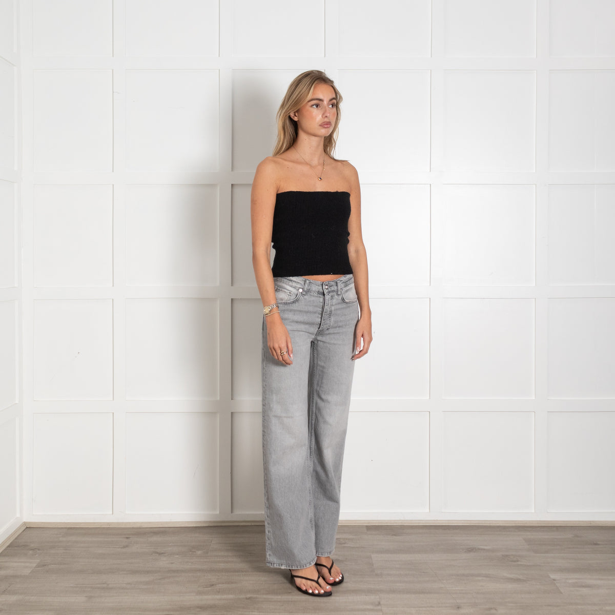 Grey Washed Five-Pocket Jeans - Image 7