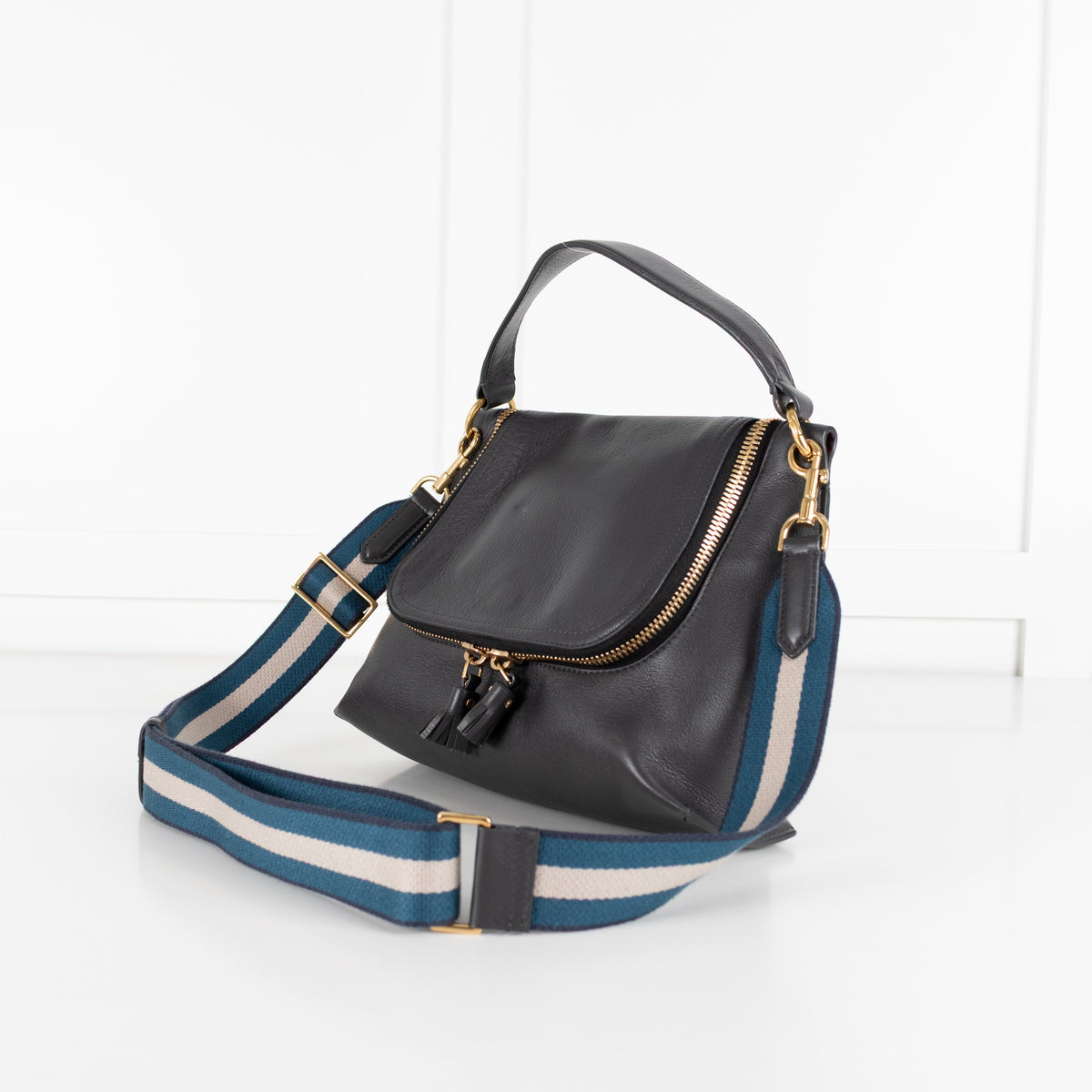 Anya Hindmarch Black  Leather Cross Body Bag - Image 6