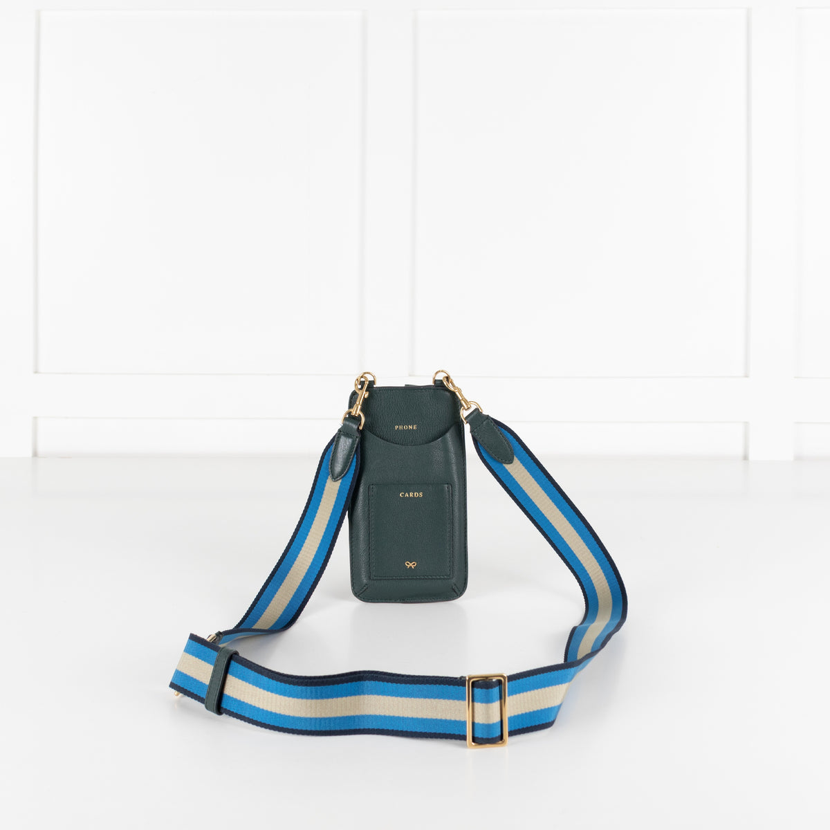 Anya Hindmarch Dark Green Nastro Phone Bag Crossbody - Image 1