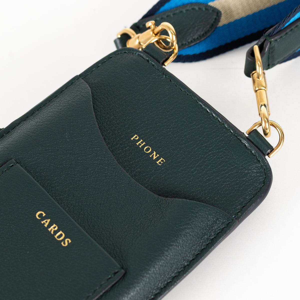 Anya Hindmarch Dark Green Nastro Phone Bag Crossbody - Image 10