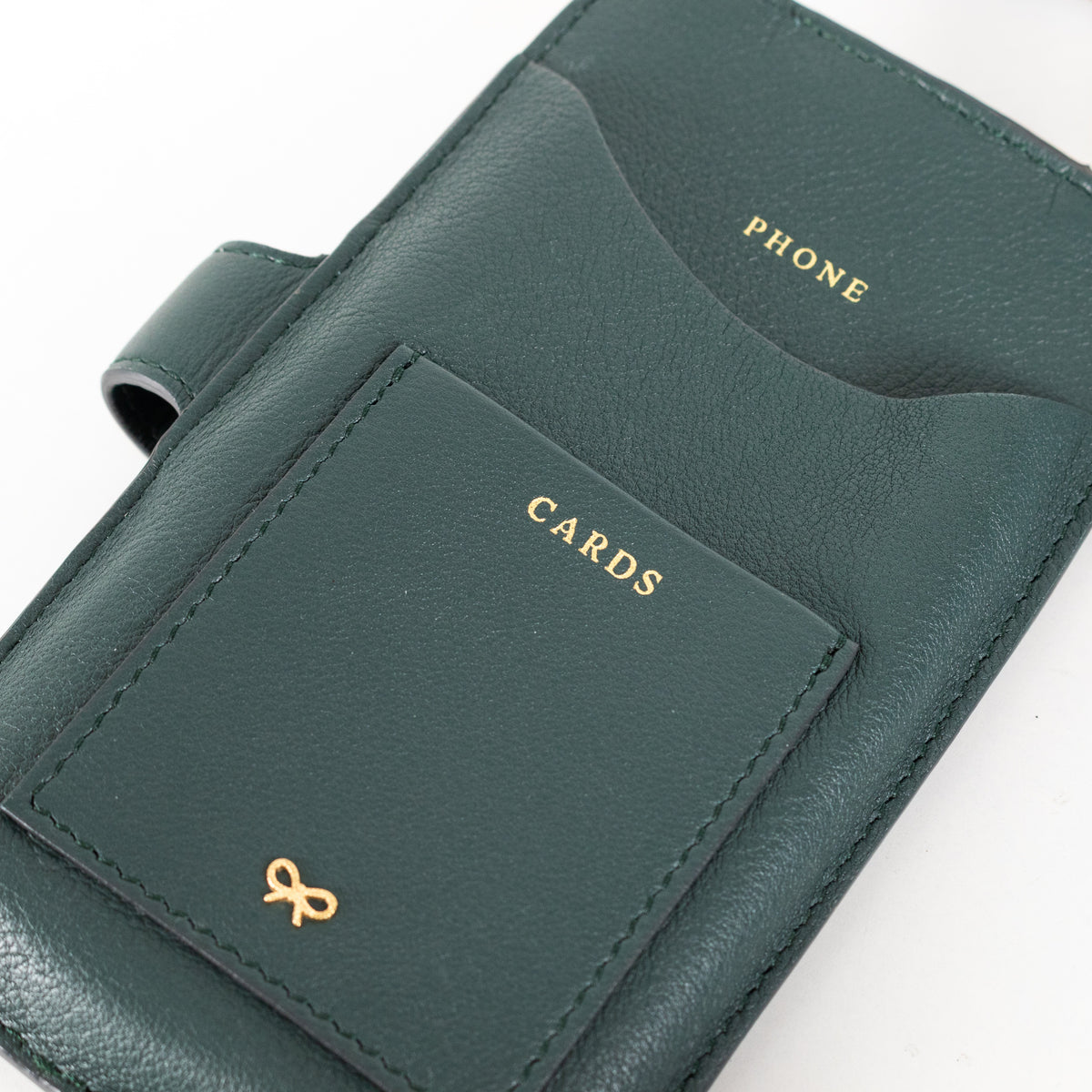 Anya Hindmarch Dark Green Nastro Phone Bag Crossbody - Image 8
