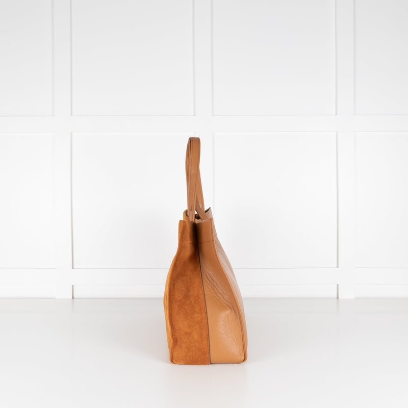 Anya Hindmarch Tan Suede Mortimer Large Tote - Image 2