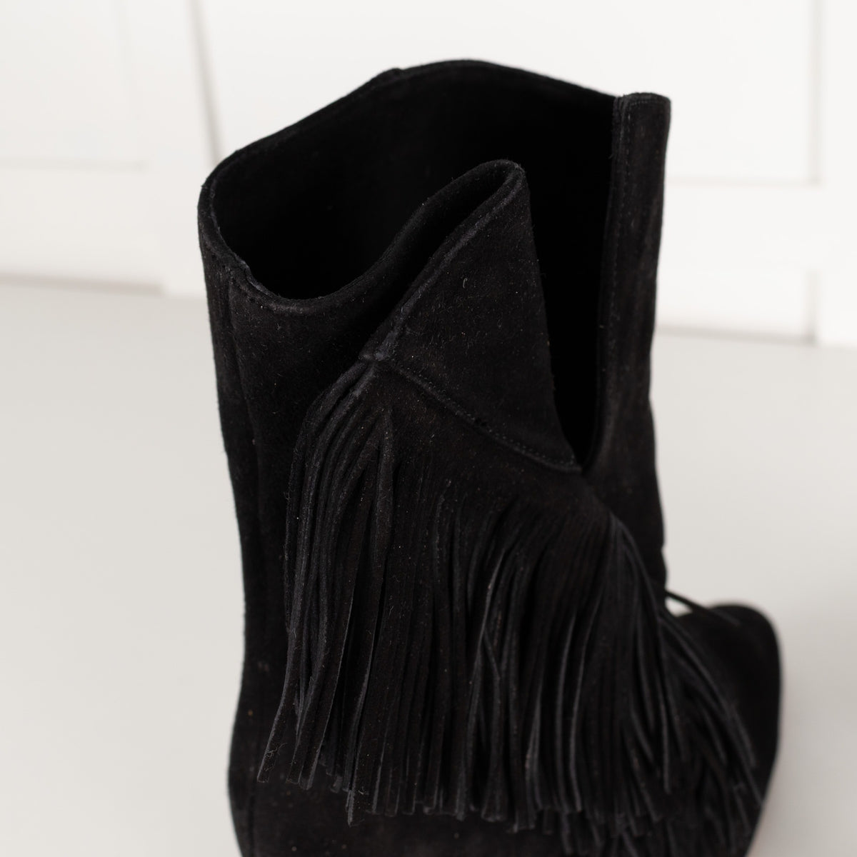 Aquazzura Black Fringe Ankle Boots - Image 11