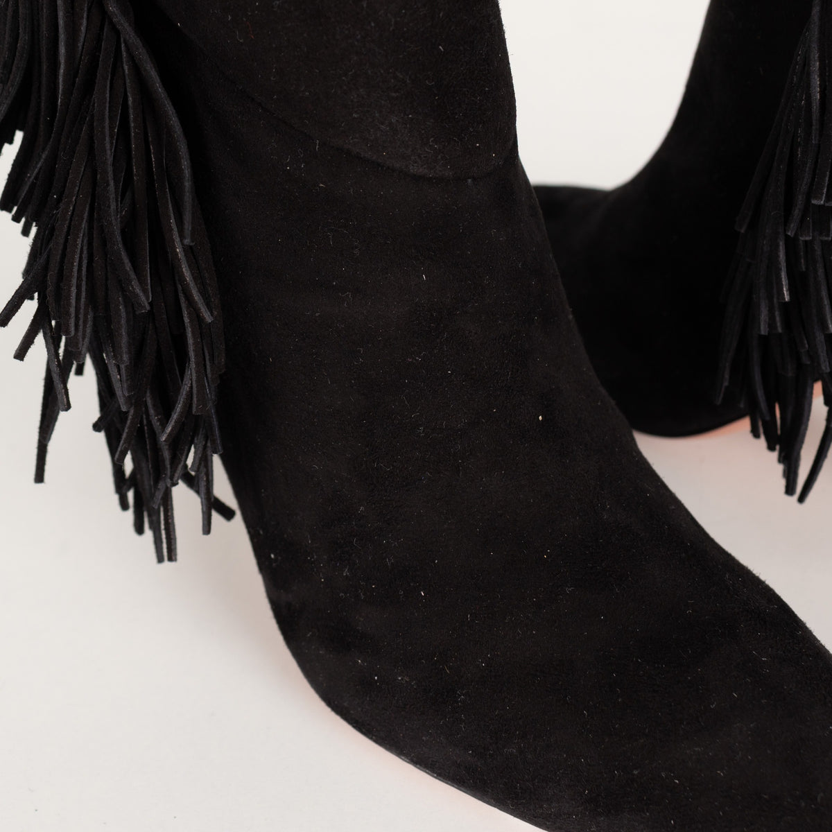 Aquazzura Black Fringe Ankle Boots - Image 13