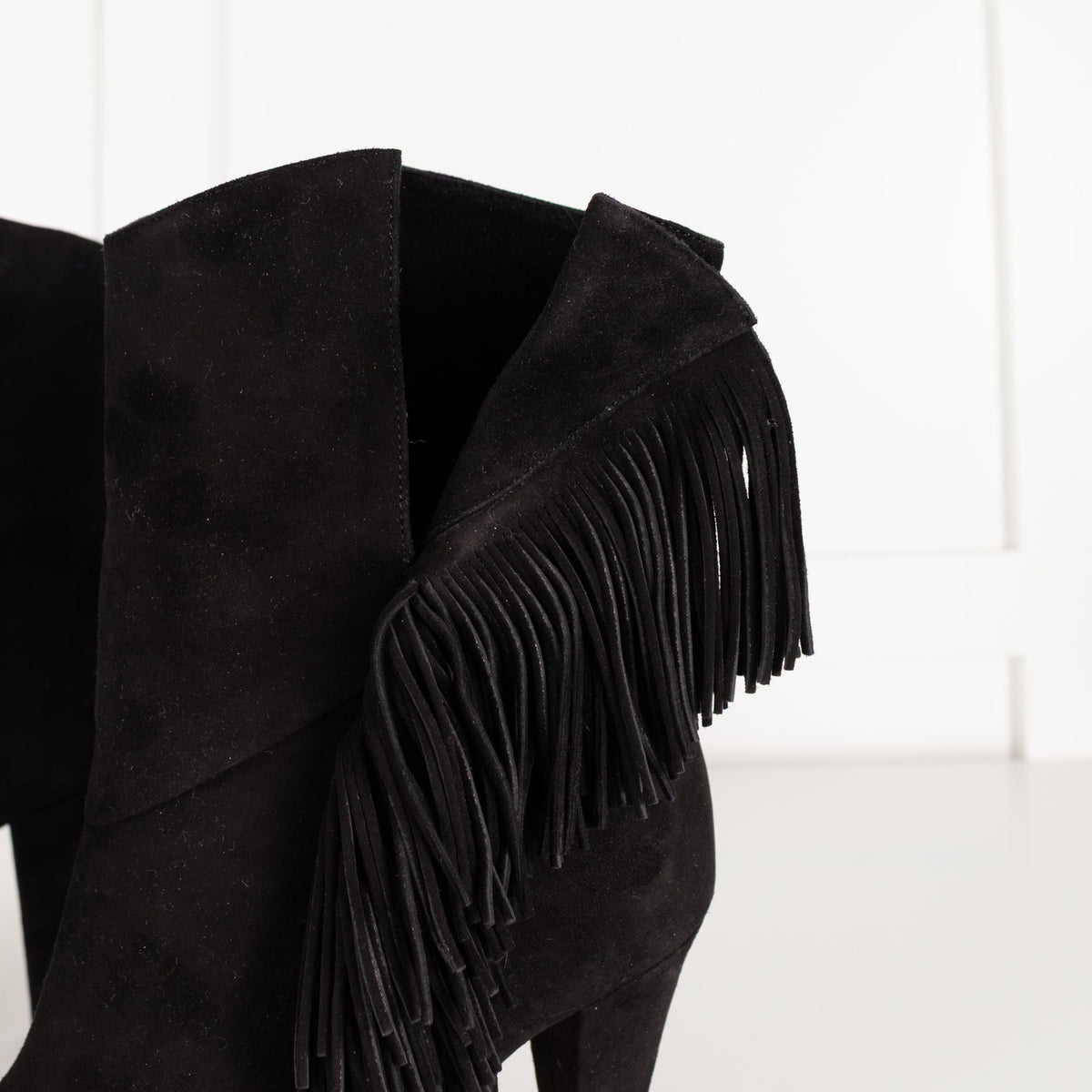 Aquazzura Black Fringe Ankle Boots - Image 9