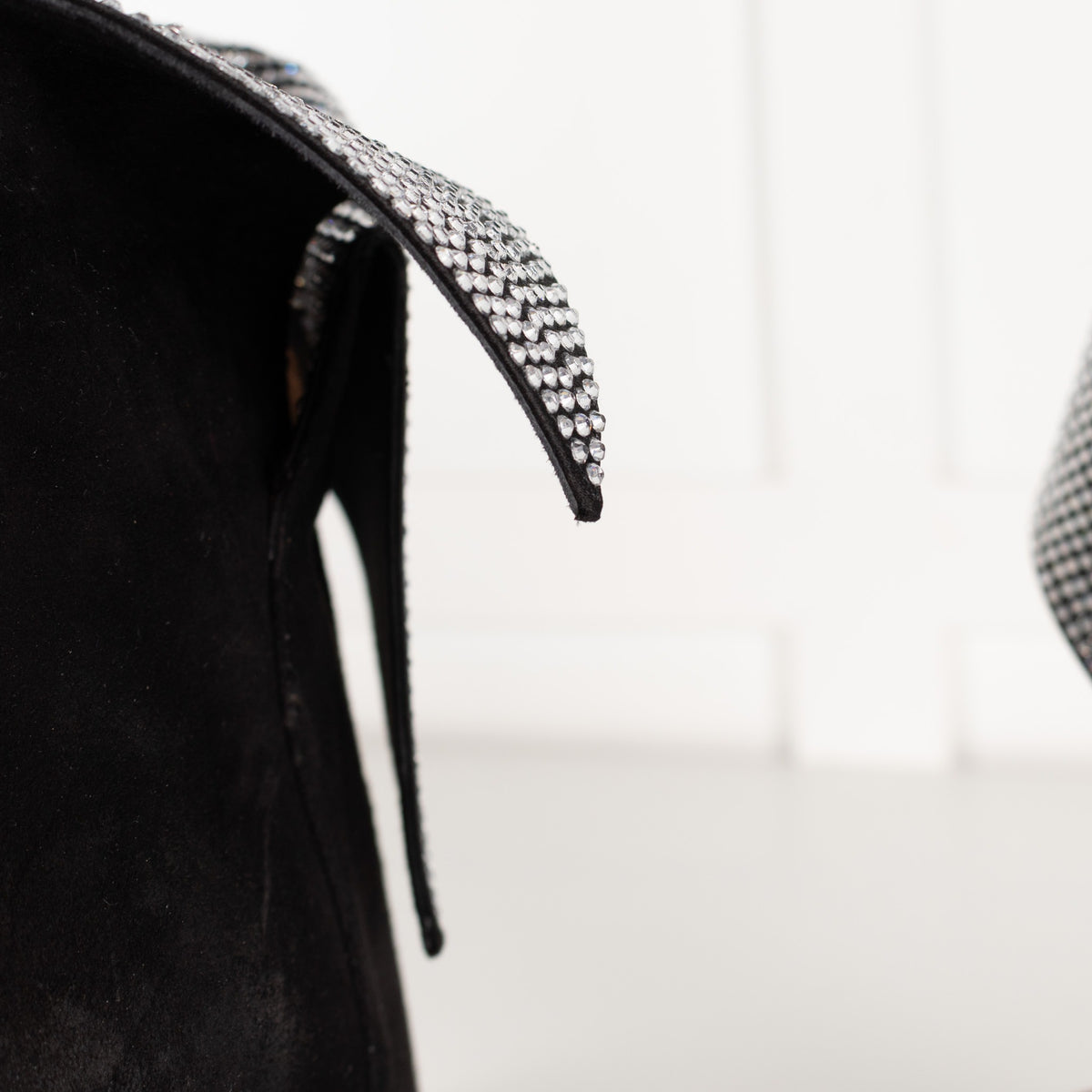 Aquazzura Black Night Fever Crystal-Embellished  Suede Ankle Suede Boots - Image 12