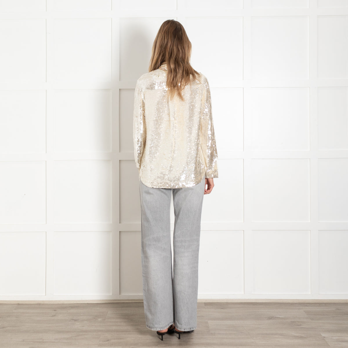 Gold & Silver Sequin Button Long Sleeved Shirt - Image 5