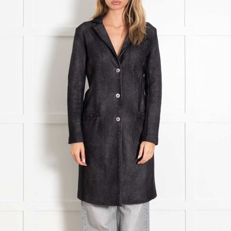 Avant Toi Charcoal Grey Wool Coat with Notched Lapels - Image 2