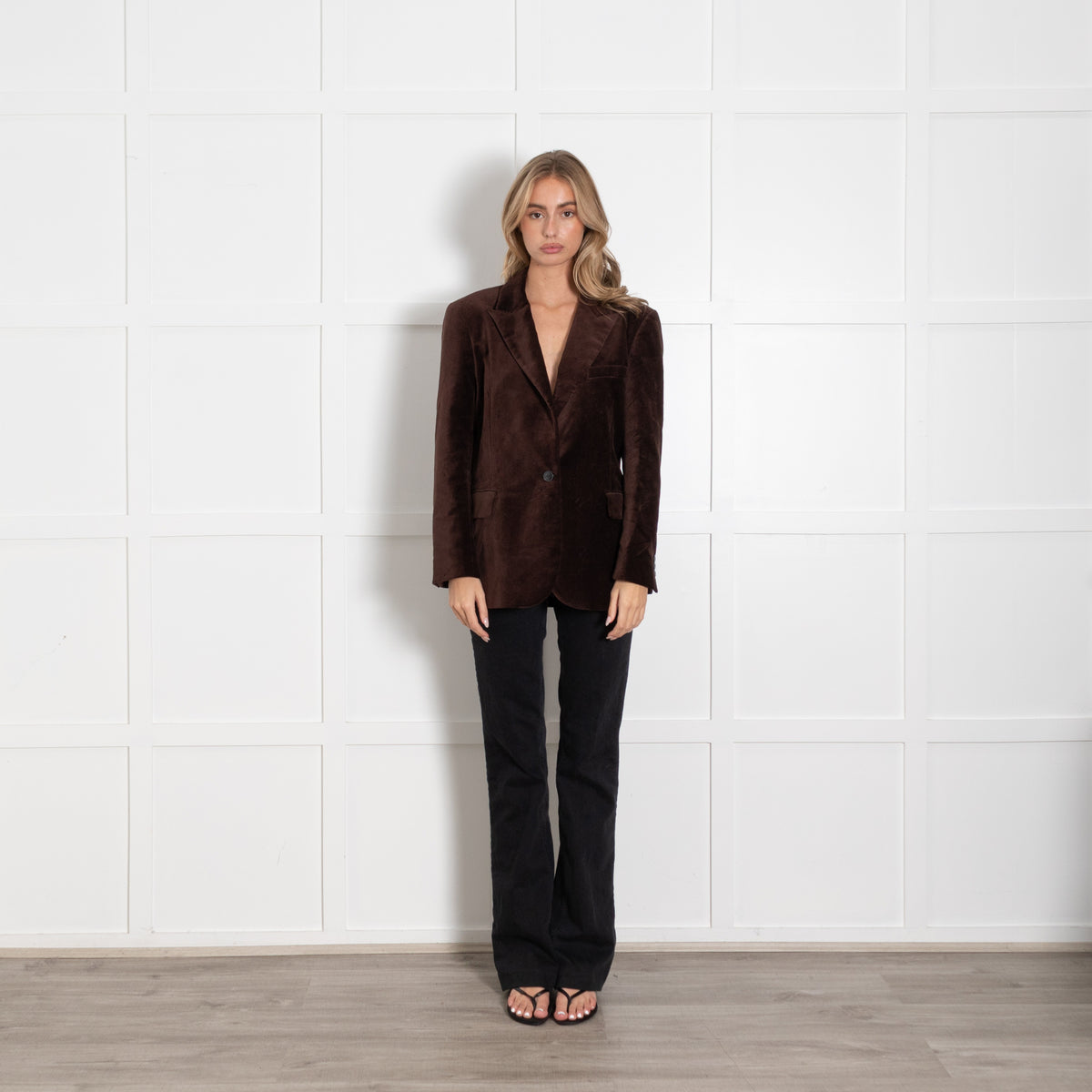 ba&sh Brown Velvet Single Breasted Jacket - Image 1