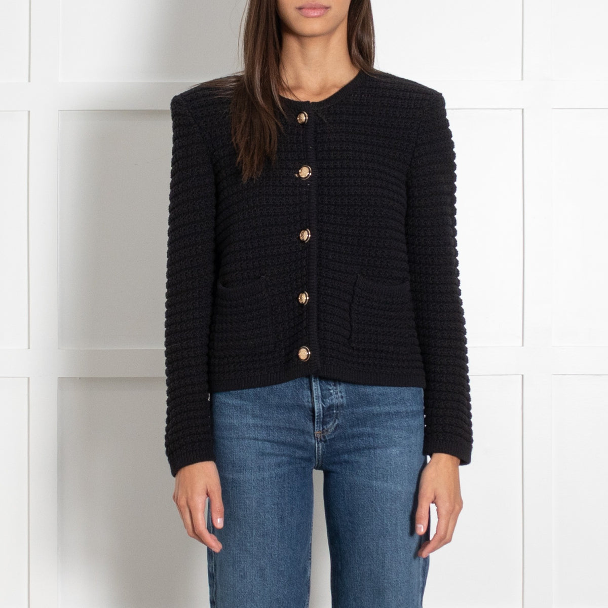 ba&sh Gaspard Black Cardigan - Image 2