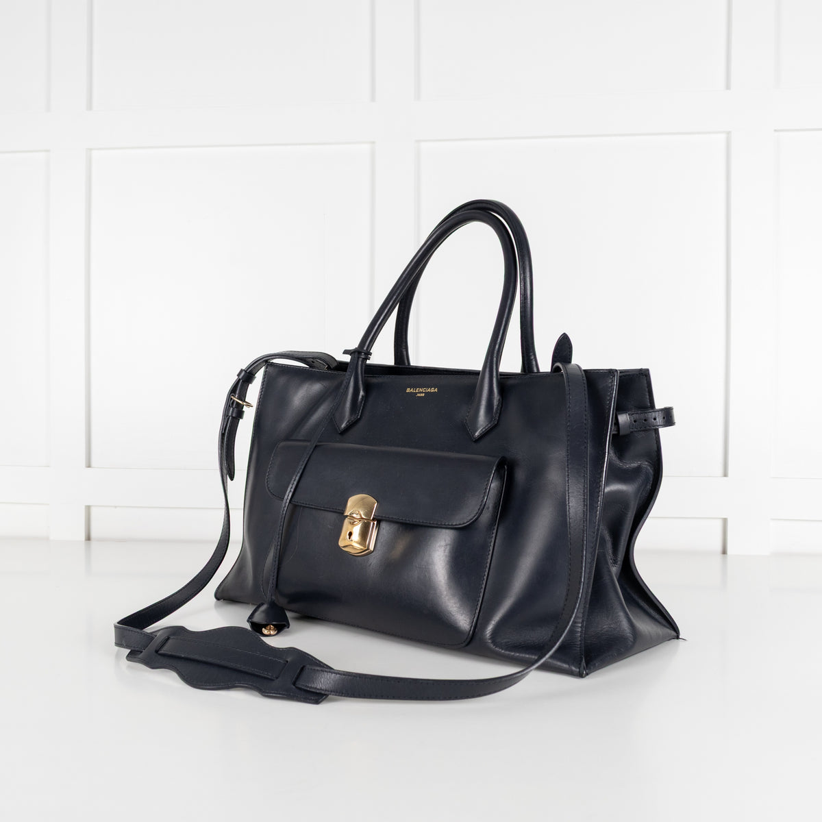 Balenciaga Black Leather Padlock All Afternoon Tote Bag - Image 10