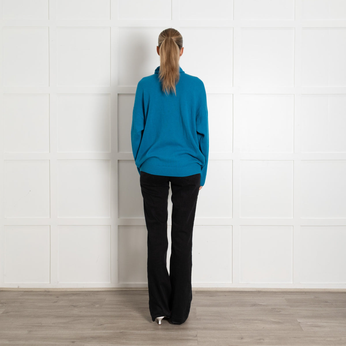 Balenciaga Teal Oversized Logo Rollneck Wool/Cashmere Mix - Image 5