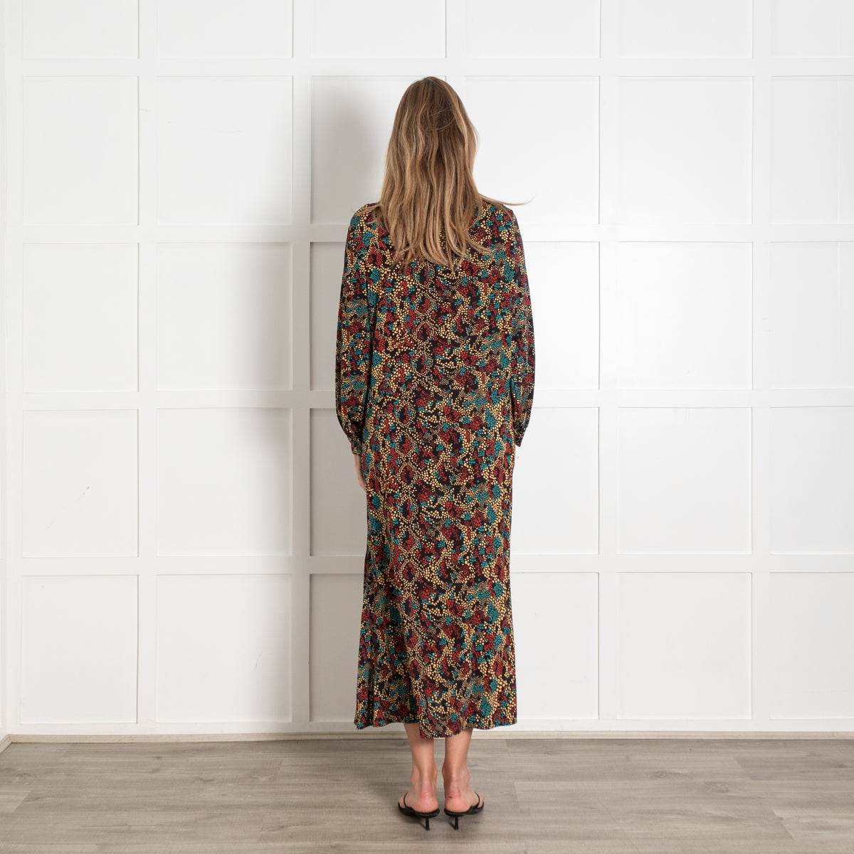 Bimba Y Lola Black Abstract Print Long Sleeve High Neck Maxi Dress - Image 5