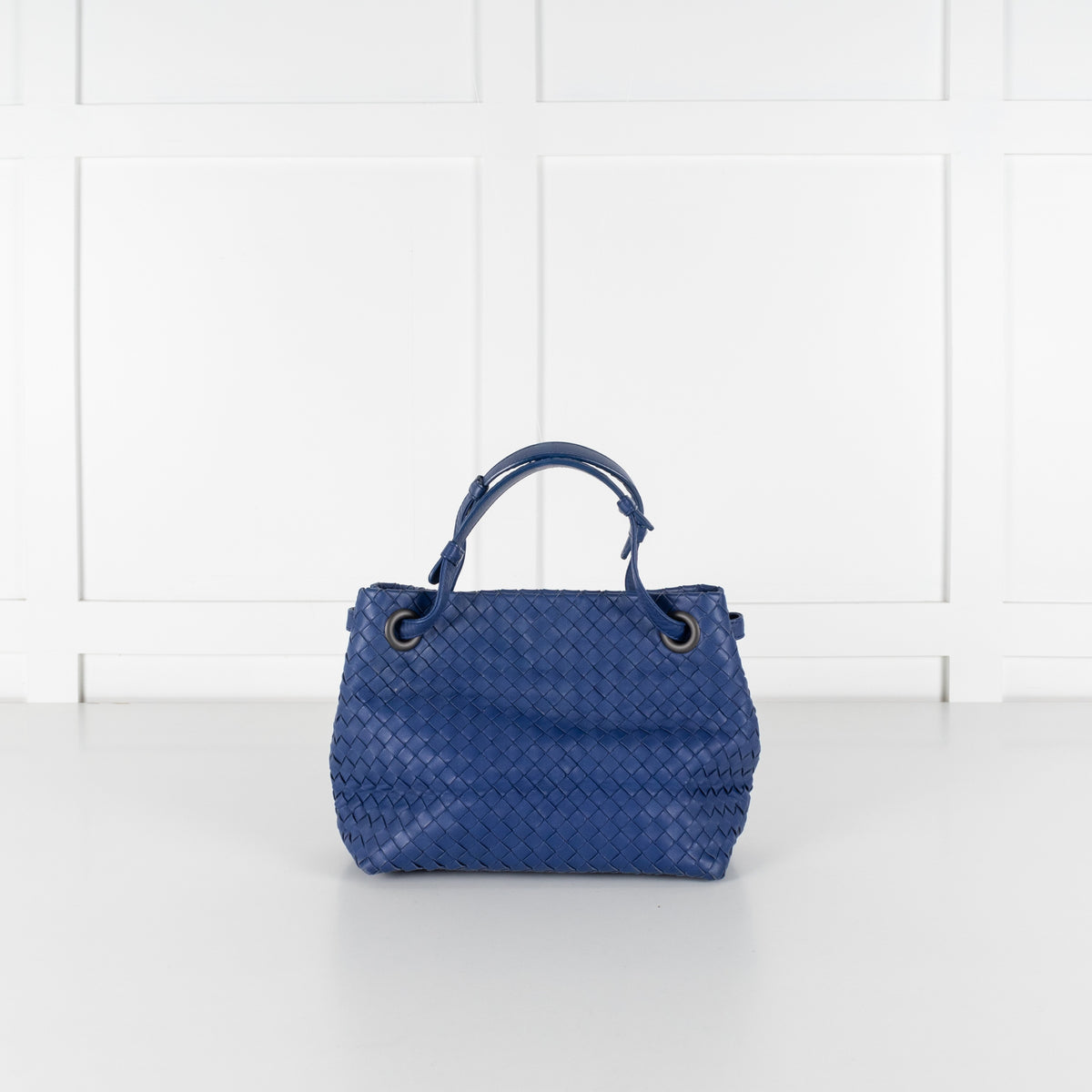 Bottega Veneta Blue Intrecciato Garda Leather Small Tote Bag - Image 1