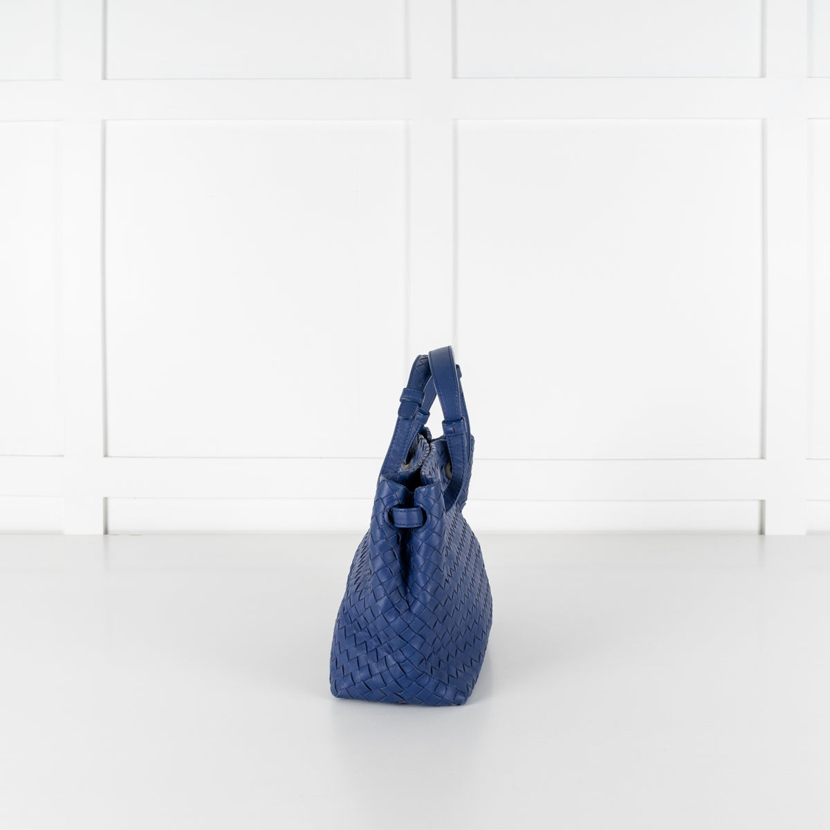 Bottega Veneta Blue Intrecciato Garda Leather Small Tote Bag - Image 5