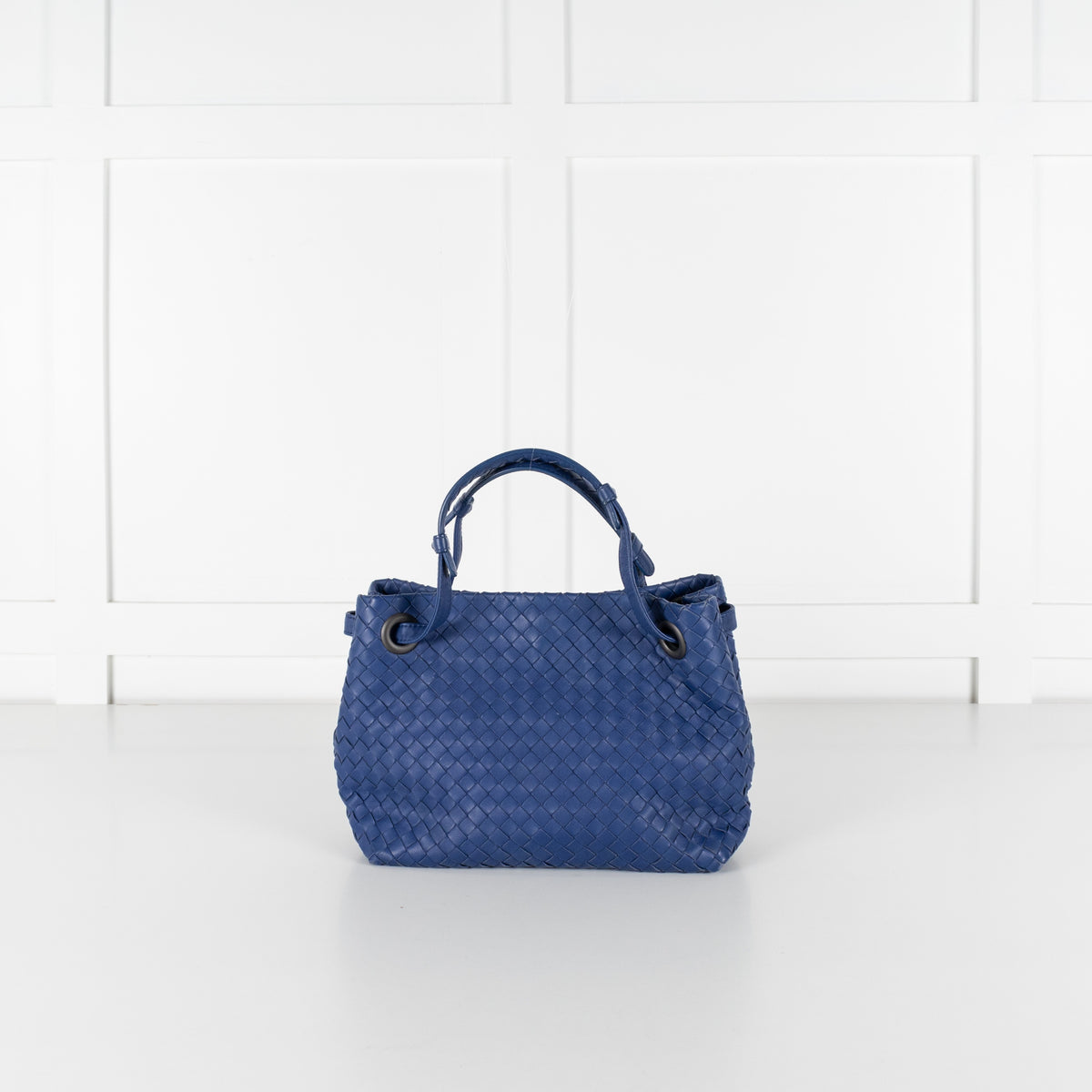 Bottega Veneta Blue Intrecciato Garda Leather Small Tote Bag - Image 6